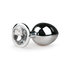 Metalen buttplug met transparante diamant - zilverkleurig_