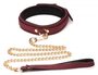 6-delige BDSM Suede Boeienset Met Collar En Riem - Bordeaux_