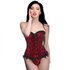 Scarlet Seduction Kanten Korset & String - Zwart/Rood_